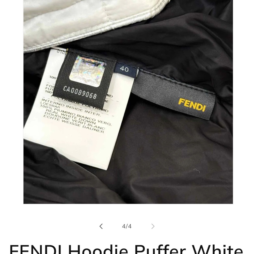 Fendi White and Red Puffer Jacket/Vest detachable sleeves size 40 - Picture 5 of 13